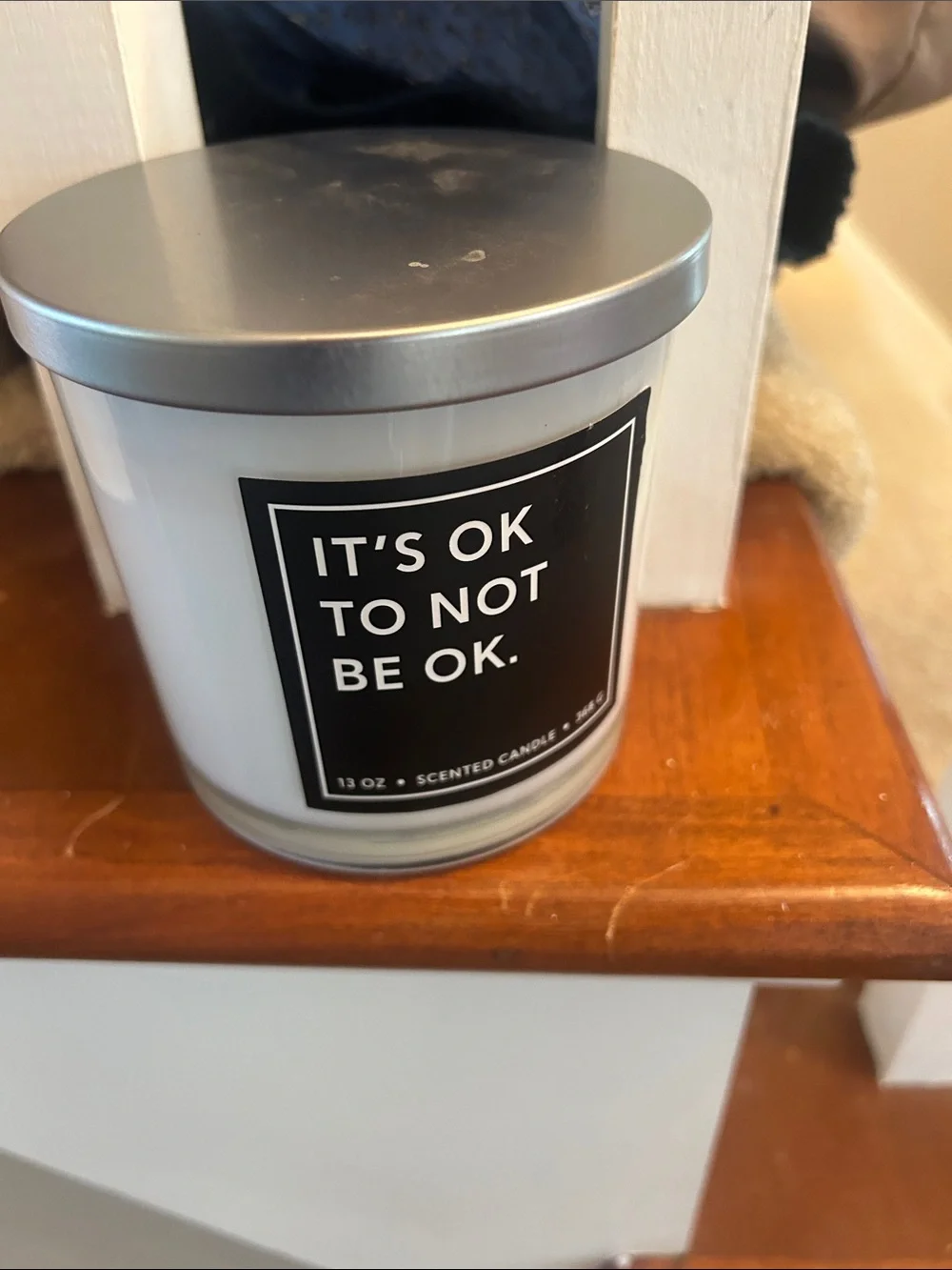 It's OK To Not Be OK White Scented Candle - Brand Unknown